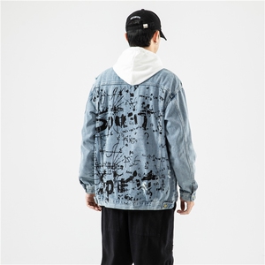 JK823-p80 M-5X无影墙ins牛仔夹克绣花破洞大码男日系CITYBOY图片