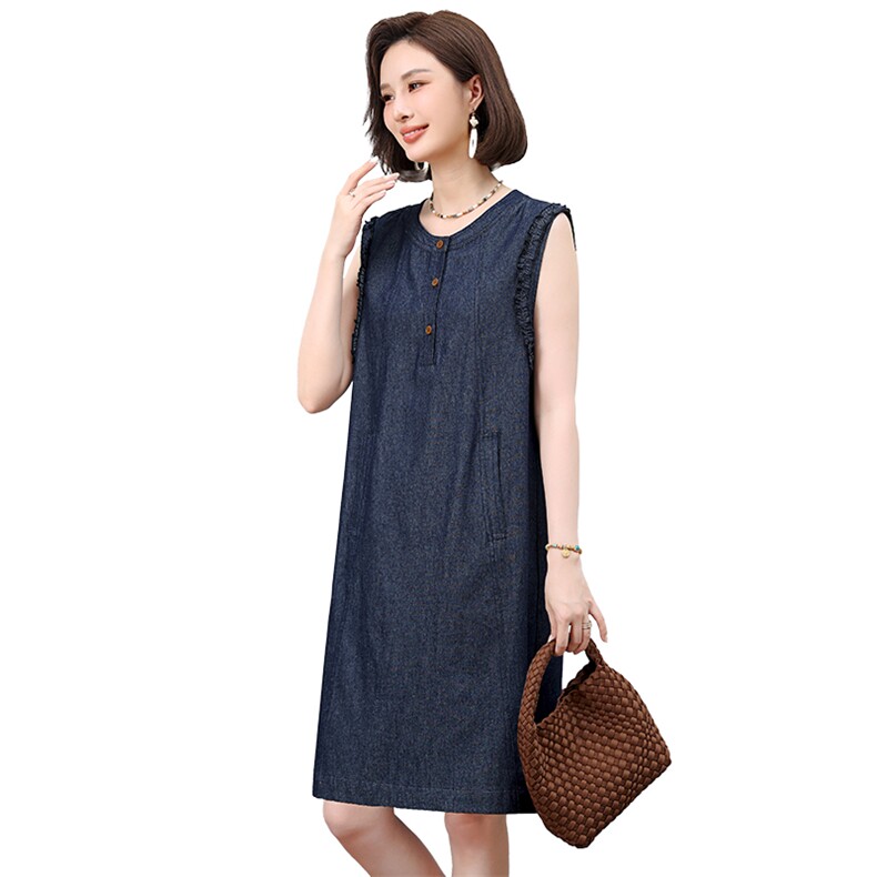 2025年夏季H型牛仔背心裙,女装连衣裙,小林双子