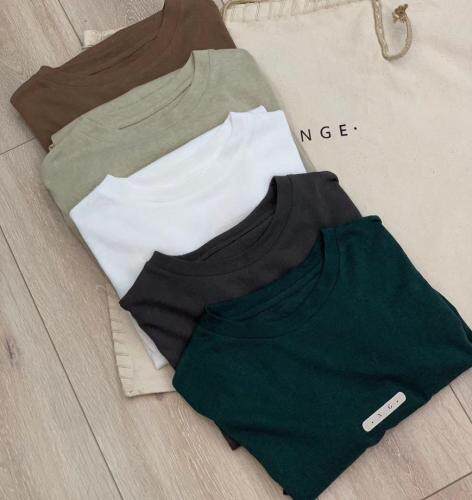 亚麻针织T恤，女装T恤，ENGE