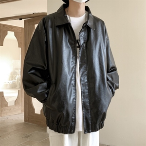 软皮衣服男士机车夹克翻领工装PU皮2025帅气短款JK2139-P75