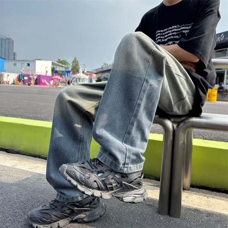 2024美式渐变牛仔裤男款直筒长裤潮NDK08P52,男装牛仔裤,星座1116-2