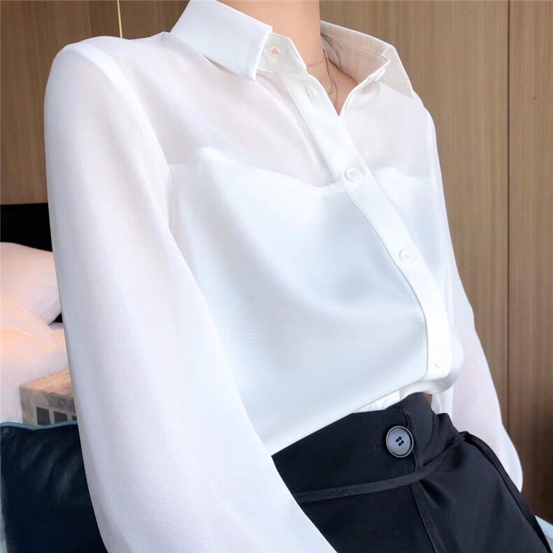 《现货》简约拼接衬衫前短后长，女装衬衫，M&VC