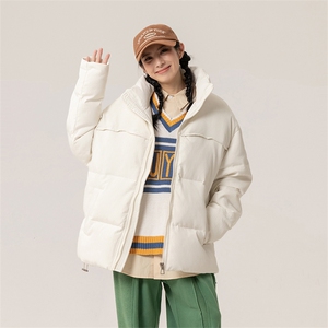 冬季新款钻石格潮流纯色立领加绒加厚羽绒服保暖外套ESY0211-P200图片