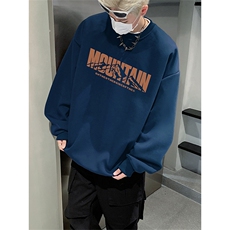 抖音品质秋季新款美式潮流仿棉圆领卫衣wycm4037-特批28控49，男装卫衣，星座605(原A050)