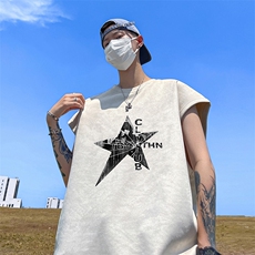 量大优供视频得物直播品230克夏季麂皮绒背心无袖T恤BJ369，男装背心/马甲，电商A486