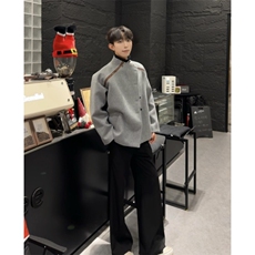 老钱风解构呢料夹克男冬季美式百搭情侣立领棉服复古休闲保暖外套，男装夹克，星座903-1