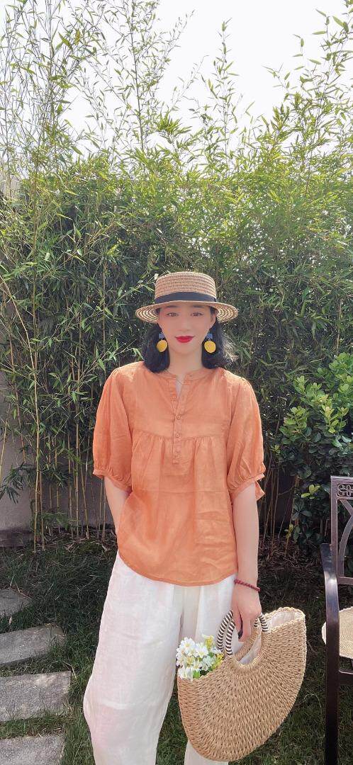 纯苎连衣裙小衫裤子裙子衬衣 时尚风 风淑女风休闲风，女装连衣裙，川哲