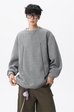 WY10152-特P45控78小众撞色拼接破缝假两件大码男大码情侣卫衣，男装卫衣，电商A059
