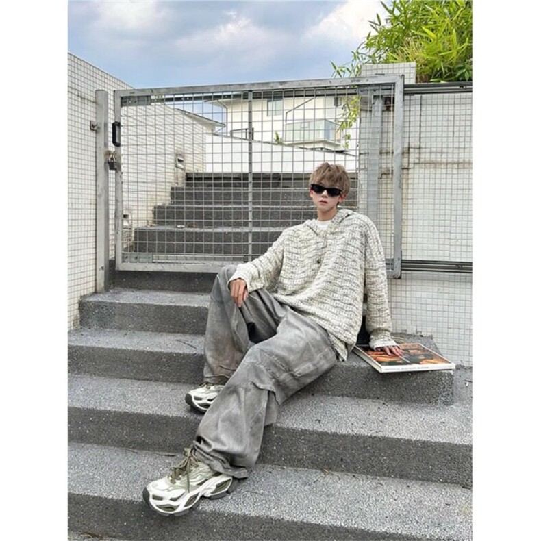 【有货】破坏小香风连帽卫衣休闲宽松外套WY202特P71,男装卫衣,星座908-1