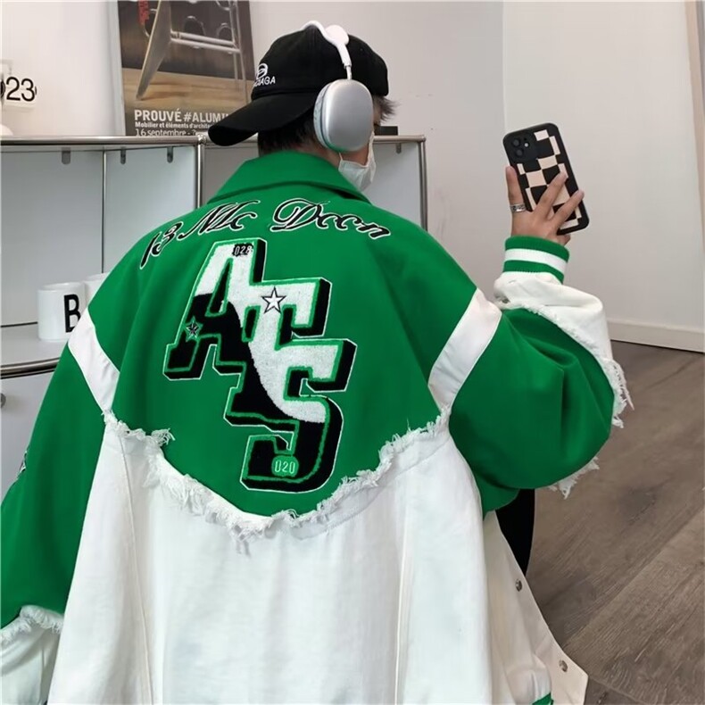美式街头oversize外套男春秋拼接夹克设计感情侣棒球服JK0960-P75,男装夹克,星座1008-2