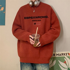 港风23新款冬季时尚百搭宽松加绒加厚毛衣TPM6850特批P40控68，男装针织衫/毛衣，电商A268A