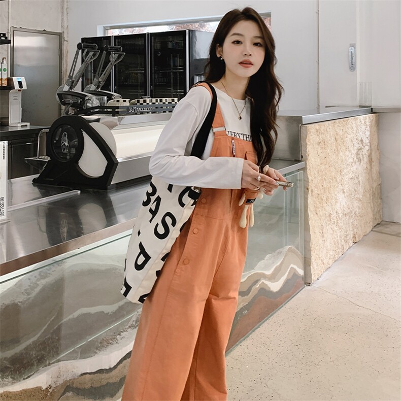 背带裤女2023新款秋季宽松显瘦网红炸街姐妹糖果色闺蜜装，女装连体裤，浙宝276（原081）