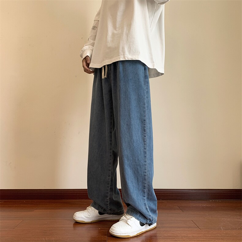 港风抖音品质大码薄款长裤牛仔裤拖地裤A014-DY2163-P55控78,男装牛仔裤,电商A014