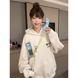 5679-P55现货#原版魔术贴+刺绣+订标宽松休闲卫衣加绒/薄款图片