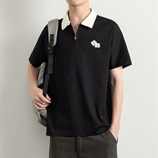 夏季短袖男毛巾绣翻领POLO衫T恤宽松休闲半袖上衣YD35016-P38，男装Polo衫，星座310B-3