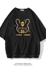春夏季七分袖t恤男大码五分袖男短袖中袖白底Q11297-P30，男装T恤，电商A040A