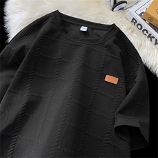 ！2025夏季新款男士提花短袖T恤情侣绣标半袖TT253特P25，男装T恤，电商B220