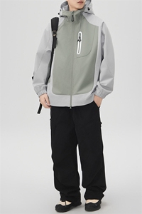 新款硬汉风户外夹克男连帽撞色上衣冲锋衣外套DSA157B-JK7871-P75图片