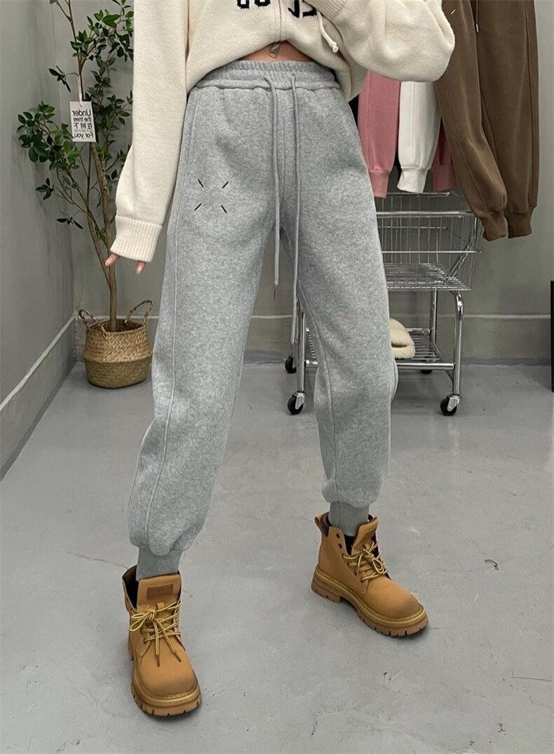 厚绒卫裤，女装休闲裤，nice 奈思