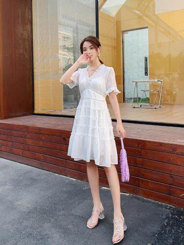 《现货》夏季新款重工订珠韩版连衣裙，女装连衣裙，宫廷韵色