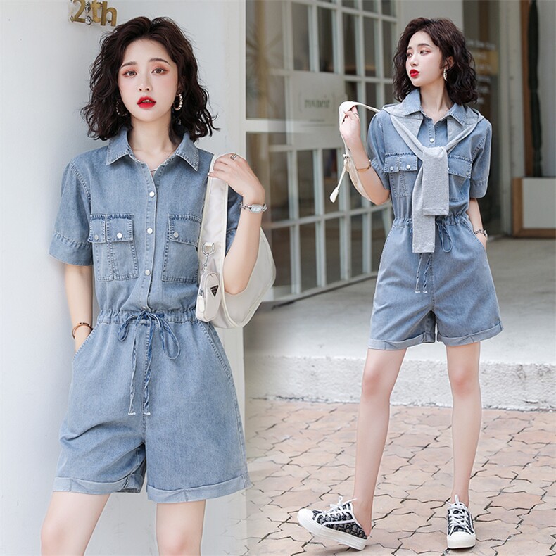 连体裤时尚潮流舒适短袖2021年夏季休闲宽松气质，女装连体裤，奕薇雅