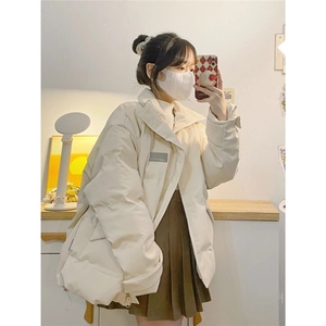 棉衣棉服女2025年新款奶系羽绒棉小众设计感温柔风加厚面包服外套图片
