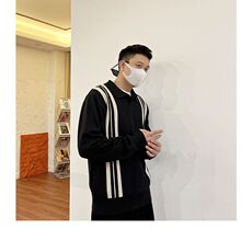 MM194-P53新款复古条纹撞色修身休闲POLO衫针织上衣，女装针织衫/毛衣，星座617A-2