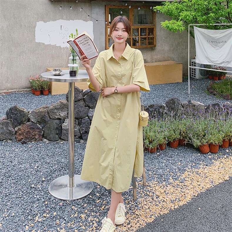 设计感小众高端衬衫连衣裙女夏2025新款宽松慵懒风气质显瘦长裙子,女装连衣裙,2C095