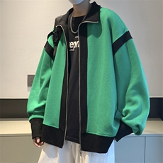 夹克男秋季ins港风拼色外套潮流痞帅休闲针织上衣JK056-P55，男装夹克，星座308B-2
