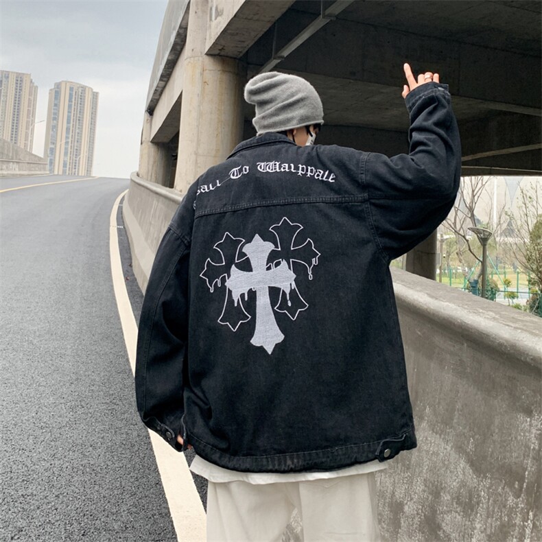 2023春秋痞帅外套男ins高街潮牌港风潮流宽松夹克JK02072-P65,男装夹克,星座308B-1