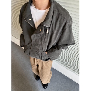 【有货】6159CC- 特P95 巴恩风立领短款夹克男复古做旧工装外套图片