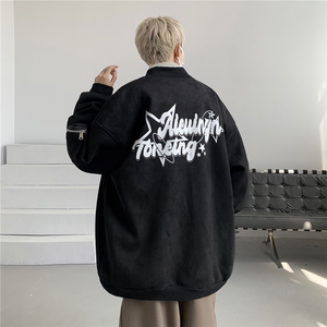 23秋款美式复古麂皮绒飞行棒球服男女夹克外套JF251-P80控108图片