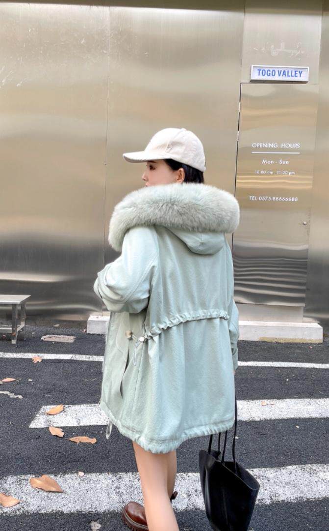 狐狸毛派克服，美，其它，贻思茗