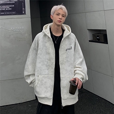 秋季针织秋季连帽开衫卫衣男潮牌美式宽松脏脏情侣外套JK92-78，男装卫衣，电商C307