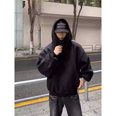 [现货~]高领连帽开衫卫衣春秋款美式潮牌痞帅宽松外套男，男装卫衣，星座613