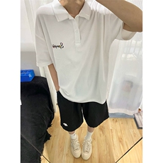 抖音得物供货现货网眼透气翻领T恤美式宽松潮牌短袖POLO衫APL11，男装T恤，电商A443