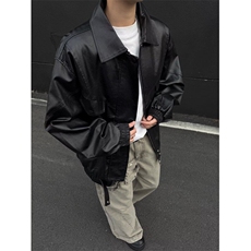 潮流宽松机车服皮衣男潮痞帅气高级感飞行员PU皮夹克外套PM053，男装夹克，星座1116A-1（原606A）