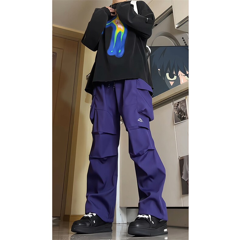 8XL-M刺绣冲锋裤男款大码春秋户外机能登山裤直筒阔腿裤KZ020P50,男装休闲裤,电商B312