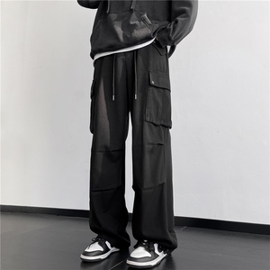 阔腿大口袋工装裤宽松纯棉痞帅潮款休闲长裤A061-AX00505-特P50图片