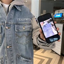 美式复古设计感牛仔马甲男外穿潮宽松坎肩无袖背心外套M8345-p58，男装背心/马甲，星座1008