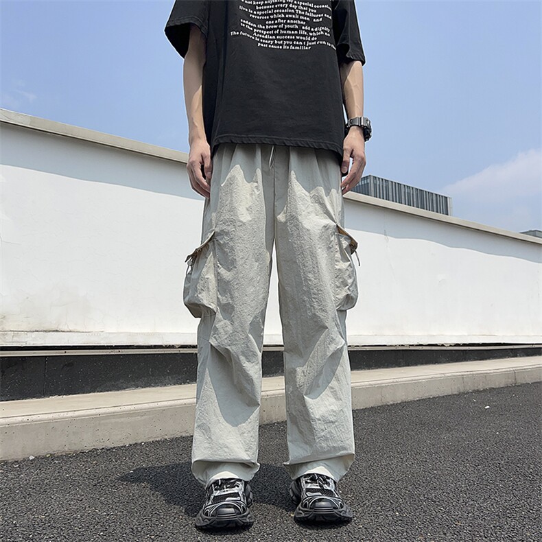 A337-S051-P45限68现货夏季宽松工装裤薄款速干冰丝休闲裤,男装休闲裤,电商A337