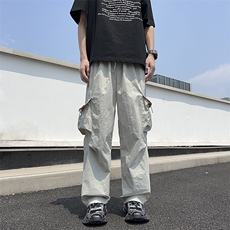 A337-S051-P45限68现货夏季宽松工装裤薄款速干冰丝休闲裤，男装休闲裤，电商A337