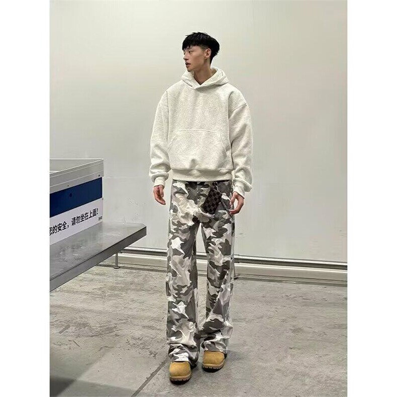 W9973-P40网图现货气质迷彩长裤流行时尚慵懒原宿潮流牛仔裤,男装牛仔裤,星座1608-2