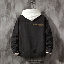 春秋青年男士个性字母刺绣潮外套男士港风宽松牛仔夹克JK098-P65，男装夹克，电商A128