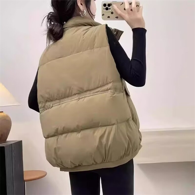 羽绒马甲女2025秋冬新款韩版宽松时尚小个子短款加厚背心外穿马夹,男装背心/马甲,星座1210-1