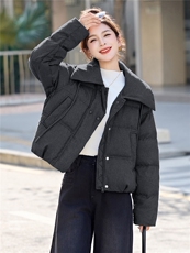 2025冬装新款简约时尚休闲翻领羽绒服，女装羽绒服，沁沁公主