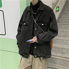 春秋季潮牌ins破洞牛仔外套男士潮流青少年宽松工装夹克JK456-p65，男装夹克，星座1008
