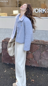 韩版宽松加羽绒小香风粗花呢短款外套2025秋冬新款女时尚上衣潮图片