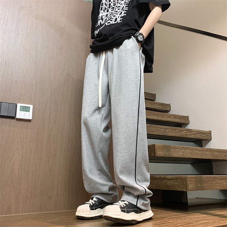 2025春夏款港风宽松竖条纹休闲百搭卫裤休闲裤K24111-P40,男装休闲裤,星座717