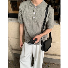 现货亨利领天丝短袖男宽松冰丝短袖T25007-P35，男装T恤，星座1212